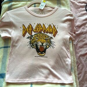 Pink Def Leppard baby tee
